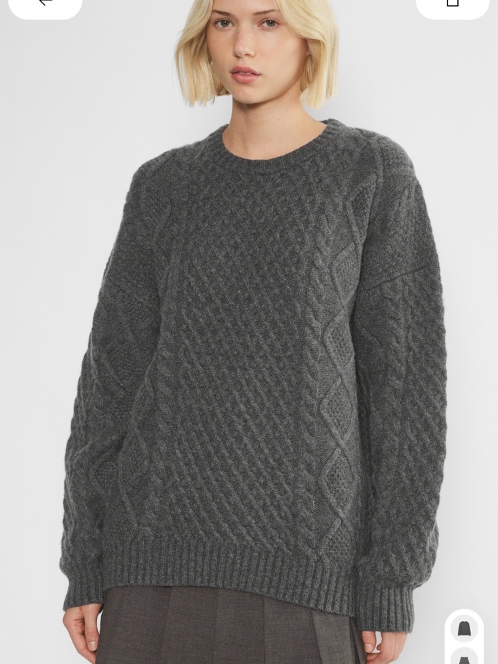 Aritzia Charcoal Cable Knit Sunday best Sweater